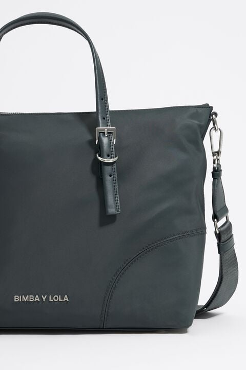 Bolso shopper grande nylon gris plomo Bolso shopper grande nylon gris plomo