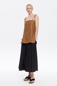 Falda l&iacute;nea A midi negra