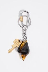 Llavero caracola resina y llave metal