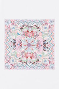 Pa&ntilde;uelo pajaros y miniestampados lila