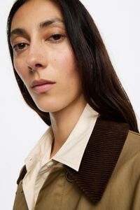 Gabardina largo maxi caqui