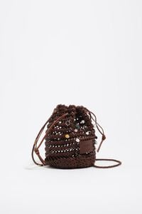 Bolso mini trenzado piel nuez