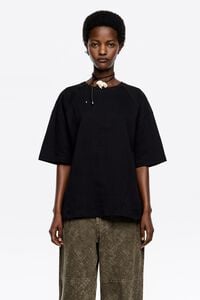Camiseta recta algod&oacute;n negra