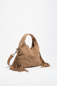 Bolso Paper peque&ntilde;o serraje flecos natural