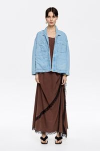 Cazadora denim recta azul claro Cazadora denim recta azul claro