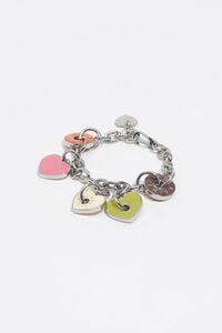 Pulsera logos coraz&oacute;n plateada