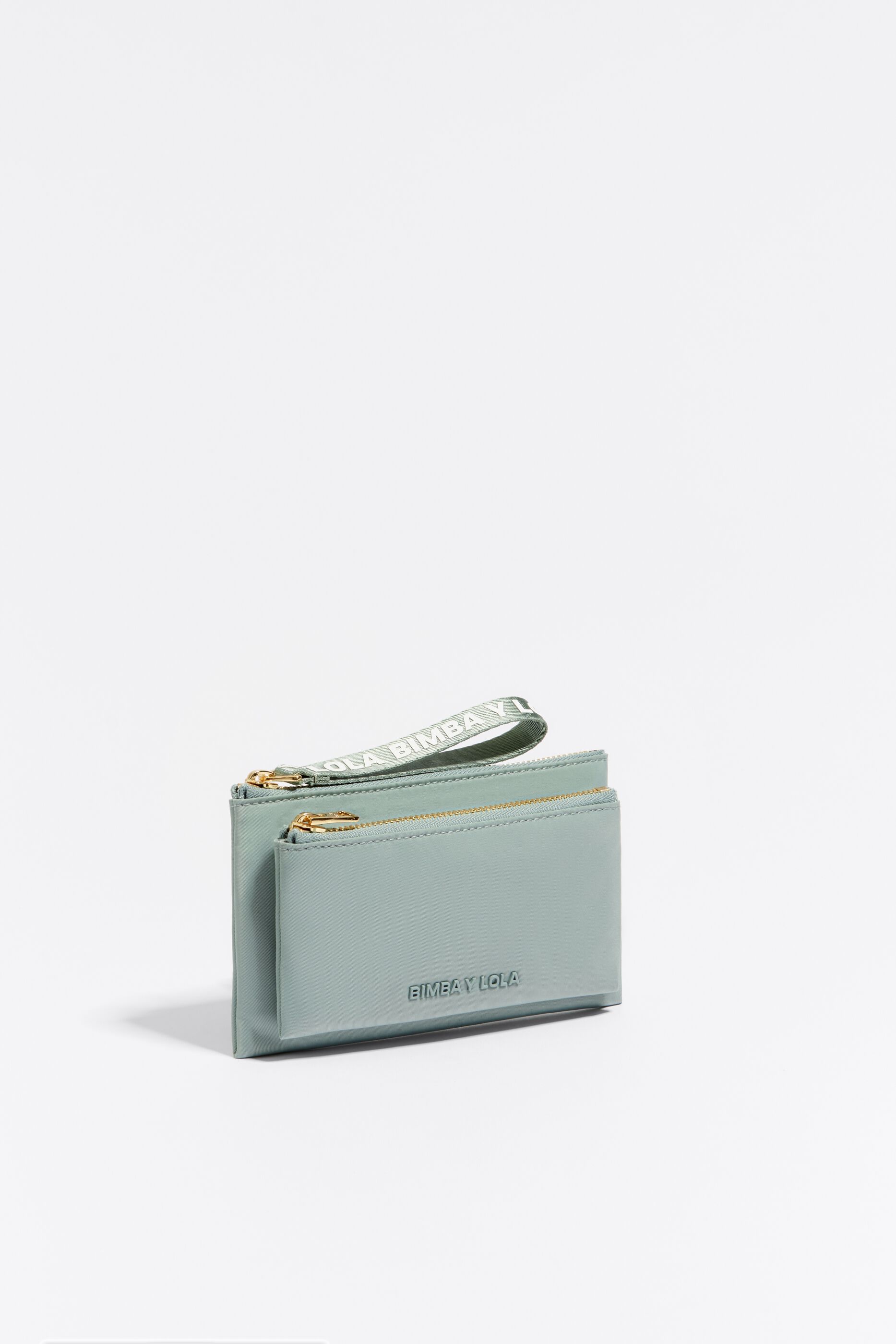 Cartera doble nylon verde agua