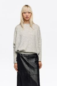 Jersey lana manga murci&eacute;lago piedras gris