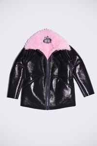 Abrigo midi brillante negro