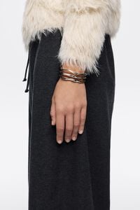 Pulsera r&iacute;gida triple textura bicolor