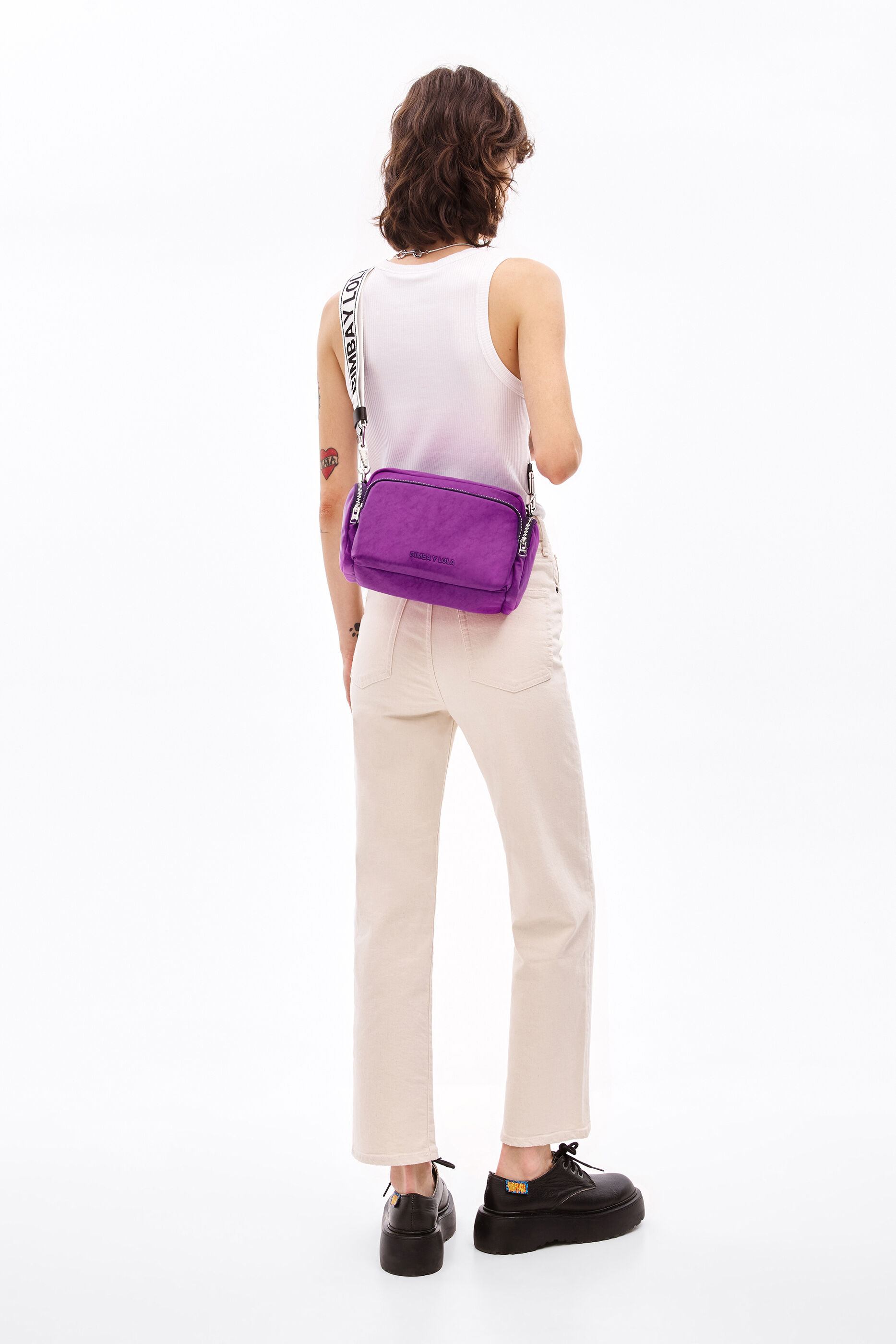 Bolso bandolera M nylon púrpura