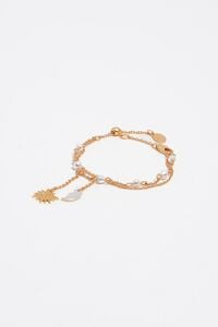 Pulsera cadenas sol y luna n&aacute;car