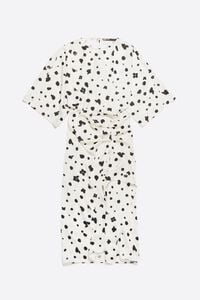 Vestido satén Graindots marfil