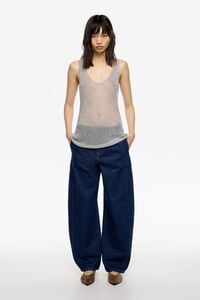 BARREL - Pantal&oacute;n denim hebilla azul oscuro