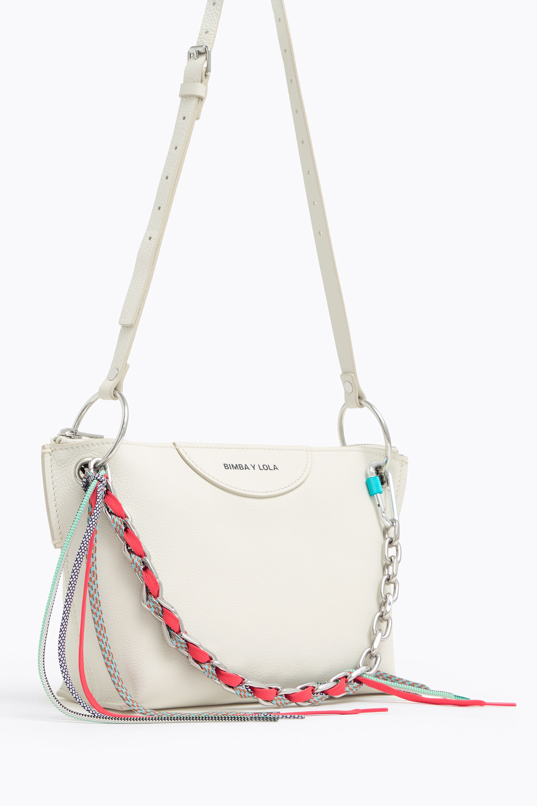 Bolso trapecio piel blanco