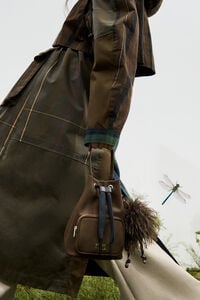 Bolso mini gabardina encerada caqui oscuro