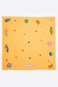 Chal algodón animales bordados