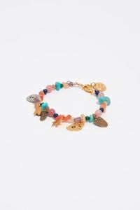 Pulsera siluetas metal piedras multicolor