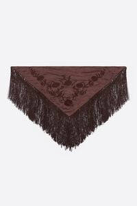 Pa&ntilde;uelo flecos marr&oacute;n