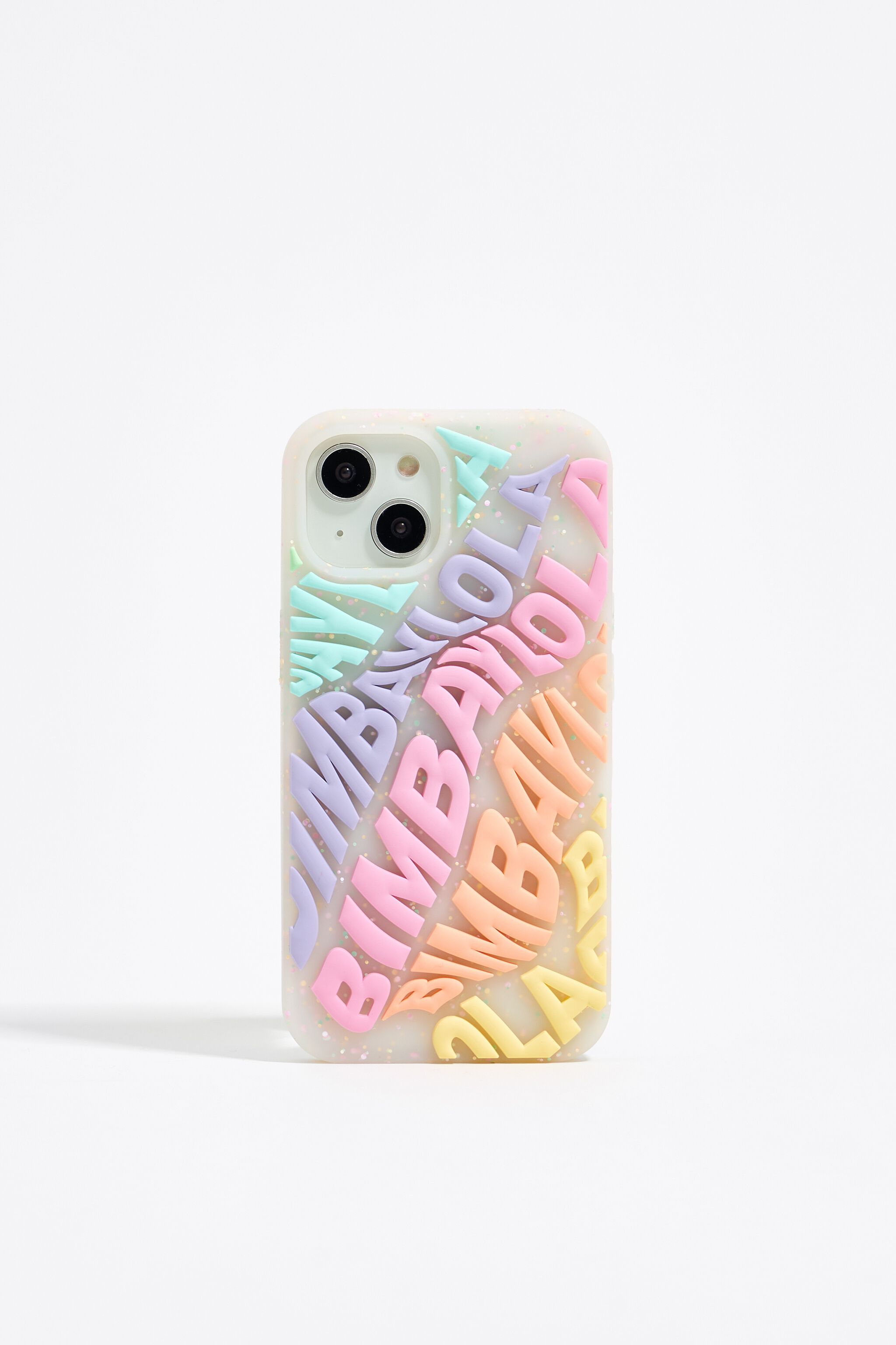 Funda iPhone 14 silicona logo multicolor