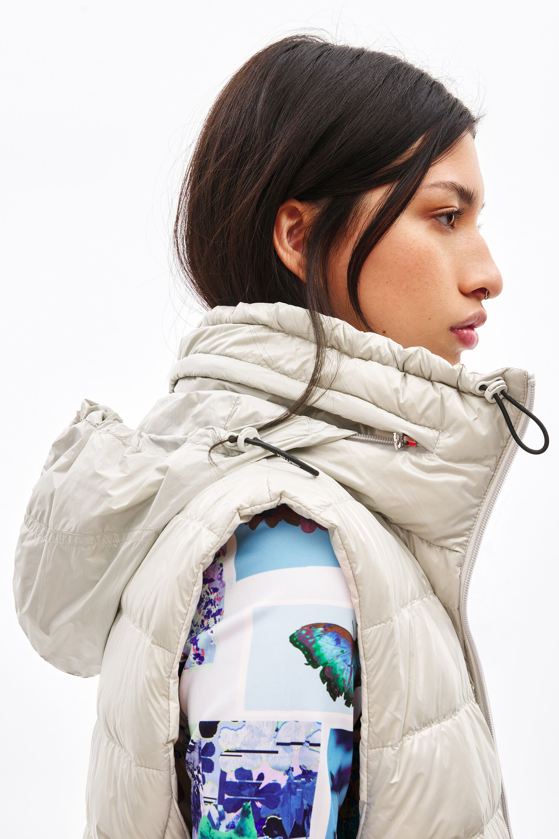 Chaleco reversible Logo-Distorb piedra