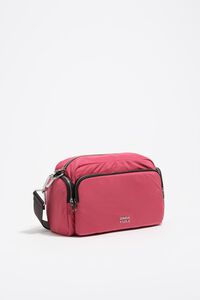 Bolso bandolera Pocket mediano nylon rosa oscuro