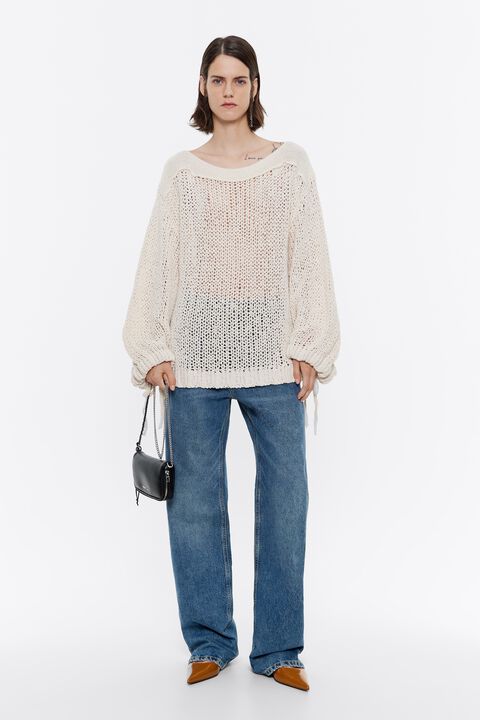 Jersey oversize calado marfil Jersey oversize calado marfil