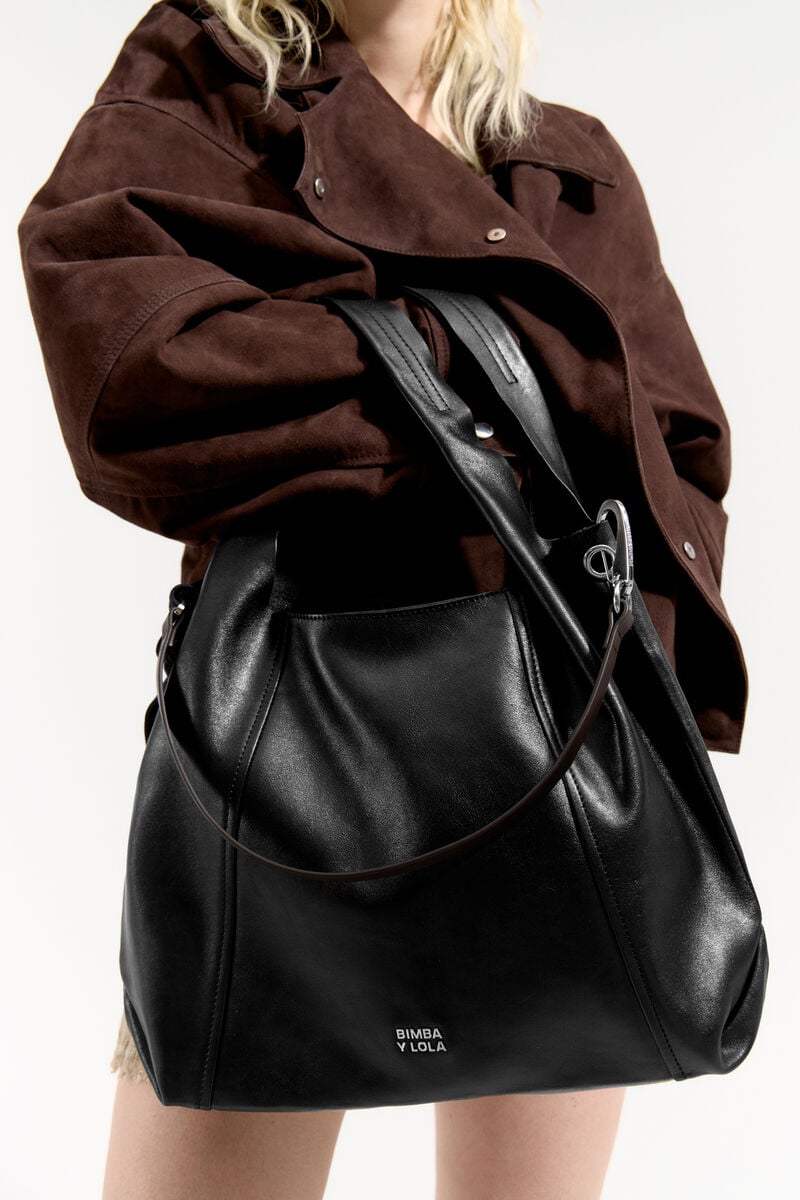 Bolso Hobo Bolso De Piel Negro Bimba Y Lola Cartera Bandolera Hobo