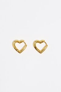 Pendientes aro coraz&oacute;n dorado