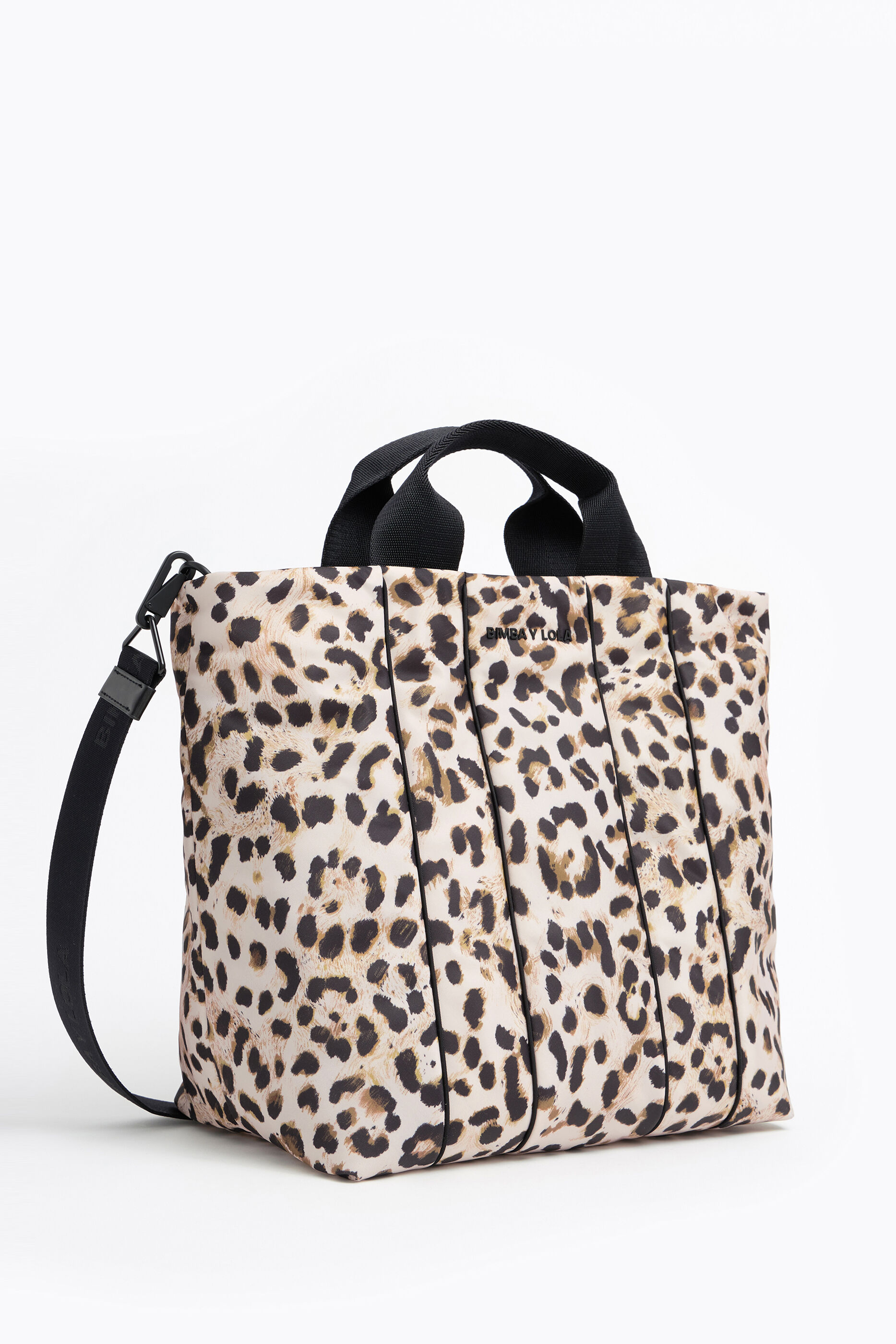 Bolso shopper acolchado L Animal-Print