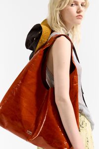 Bolso Paper Bikini maxi piel naranja quemado