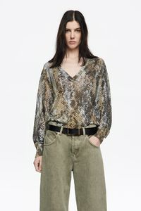 Jesery l&uacute;rex escote pico Snake caqui