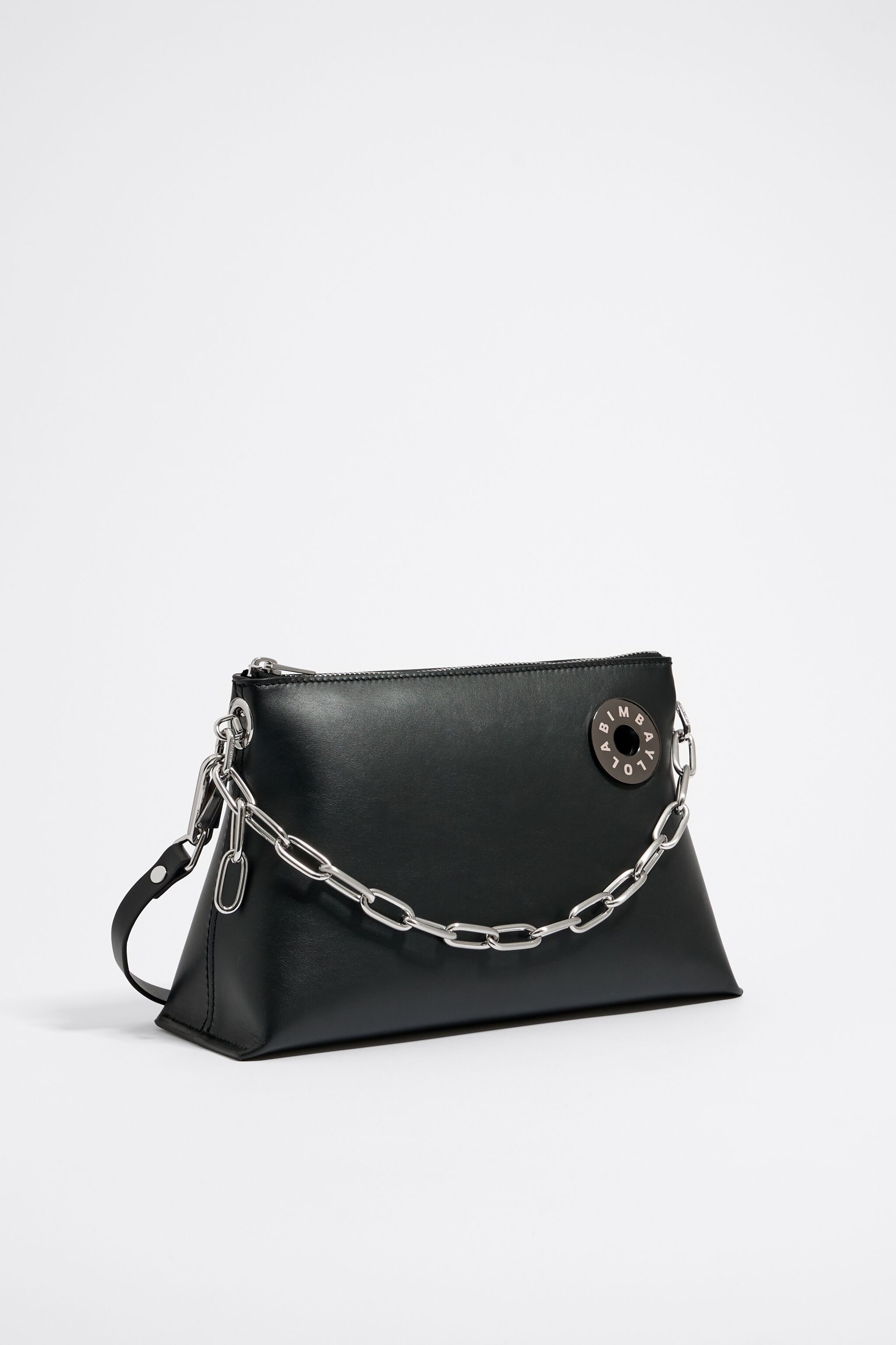 Bolso trapecio M piel negro