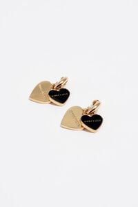 Pendientes aro corazones dorados y negros