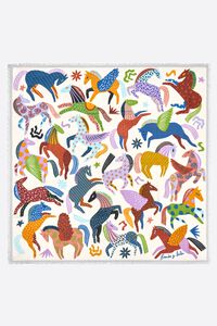 Chal caballos miniestampados blanco roto