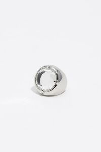 Anillo cristal plateado